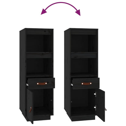 Vitrinskåp Svart 34x40x108,5 cm massiv furu