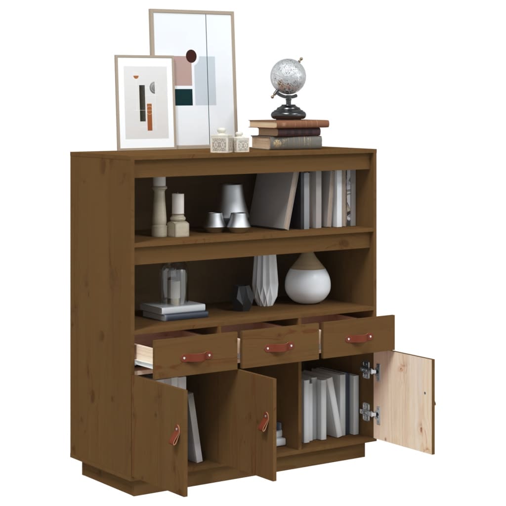 Vitrinskåp Honungsbrun 100x40x108,5 cm massiv furu