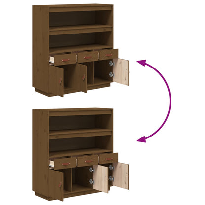Vitrinskåp Honungsbrun 100x40x108,5 cm massiv furu