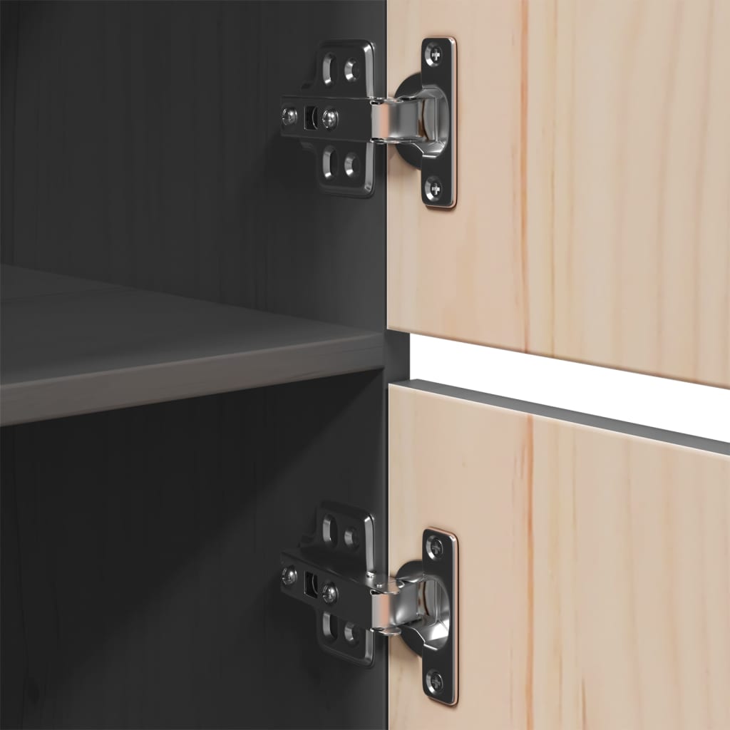 Skåp Grå 34x40x108,5 cm massiv furu