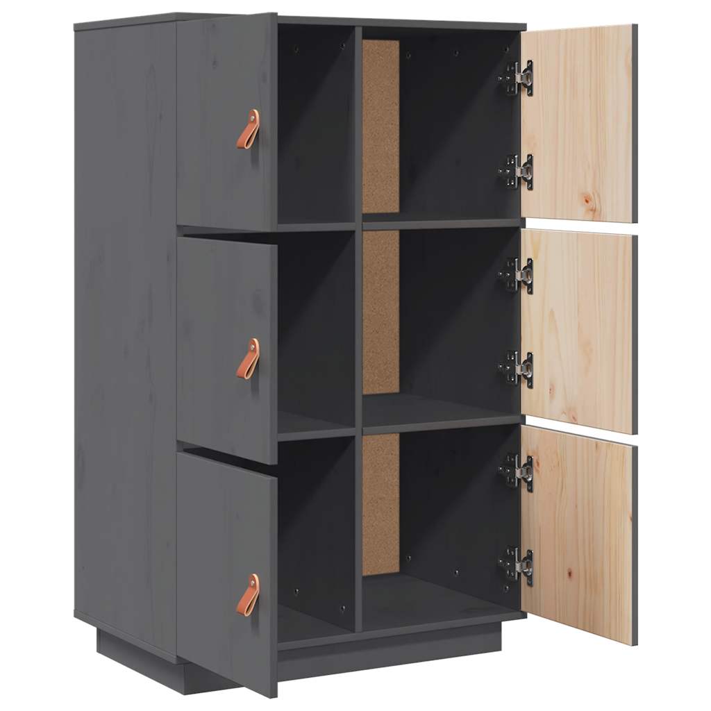 Skåp Grå 67x40x108,5 cm massiv furu