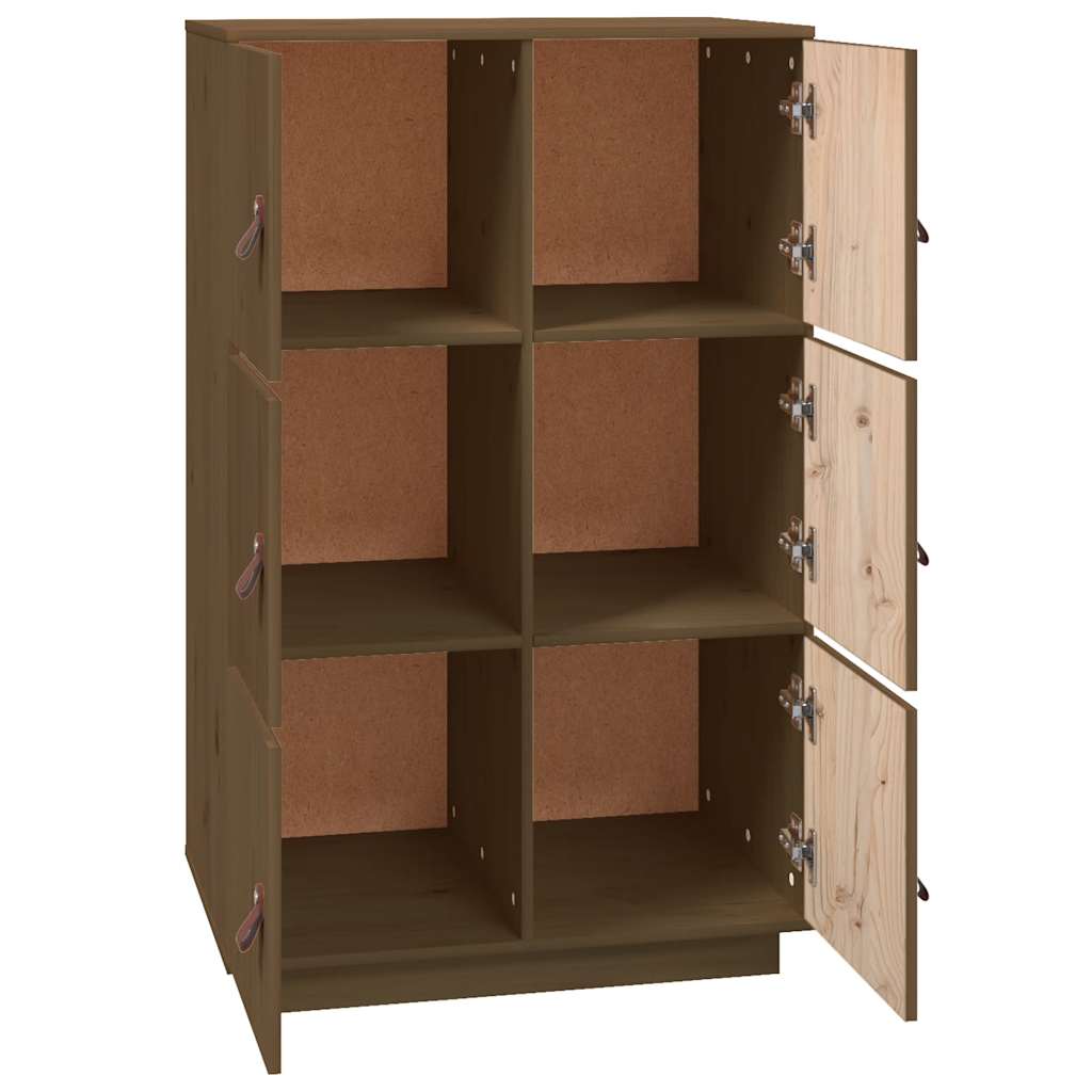 Vitrinskåp Honungsbrun 67x40x108,5 cm massiv furu