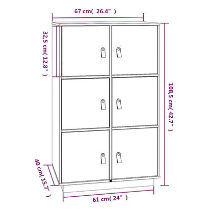 Vitrinskåp Honungsbrun 67x40x108,5 cm massiv furu