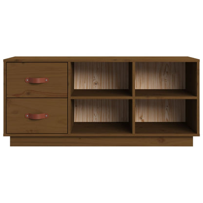 Skoställ Honungsbrun Skobänk 100x34x45 cm massiv furu