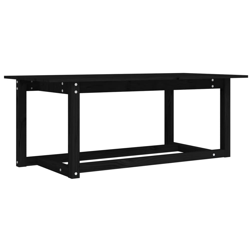 Soffbord Svart 110x55x45 cm massiv furu