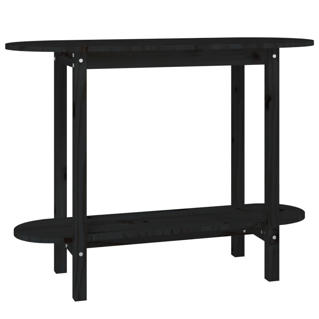 Avlastningsbord Konsollbord Svart 110x40x80 cm massiv furu