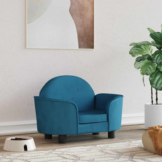 Hundsäng Hundbädd blå 66x40x45 cm sammet