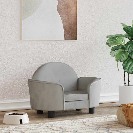 Hundsäng Hundbädd ljusGrå 66x40x45 cm sammet