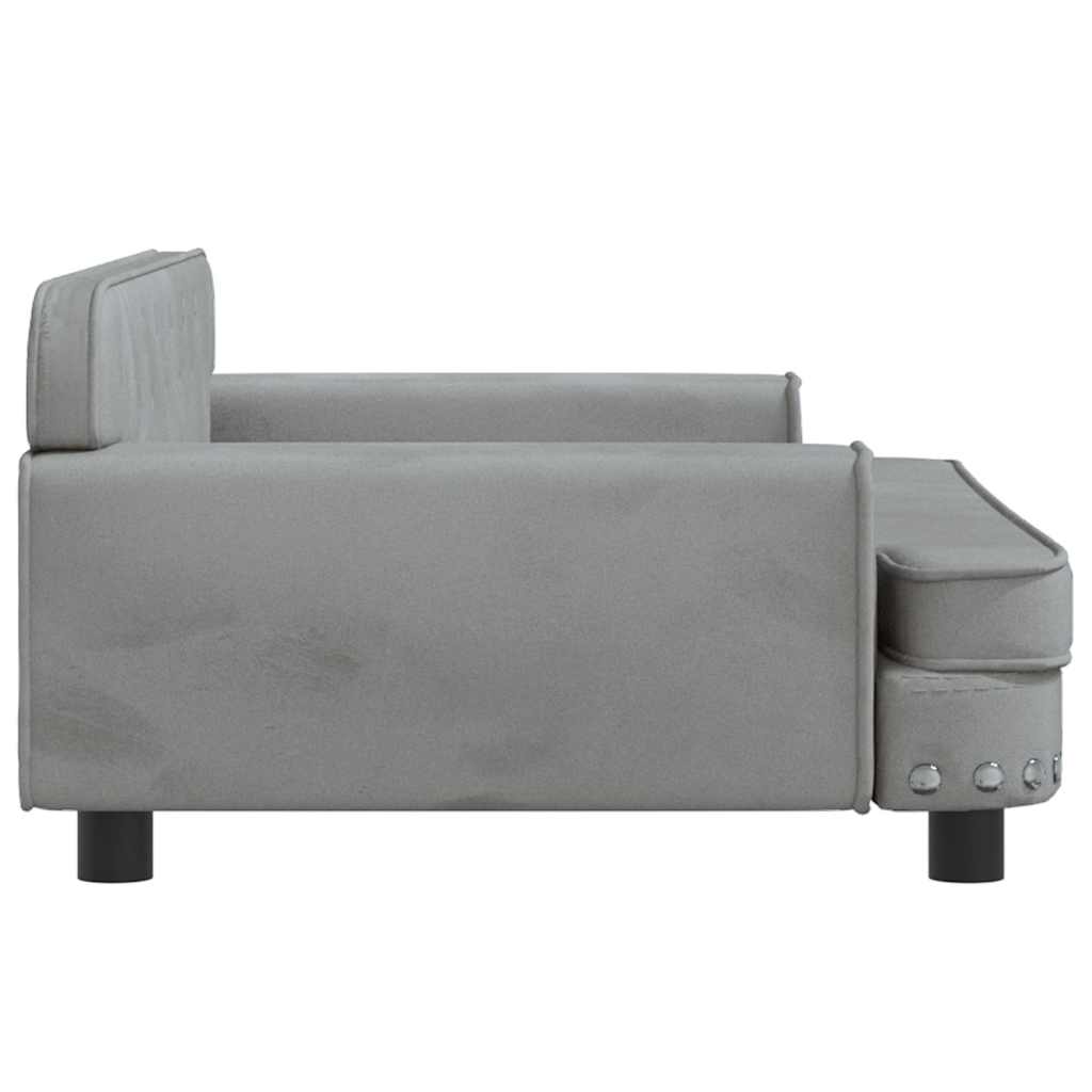 Hundbädd ljusgrå 90x53x30 cm sammet