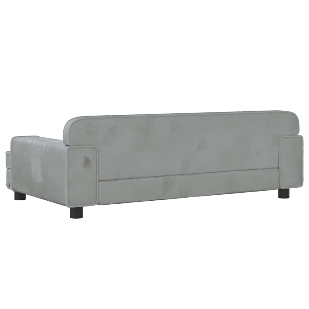 Hundbädd ljusgrå 90x53x30 cm sammet