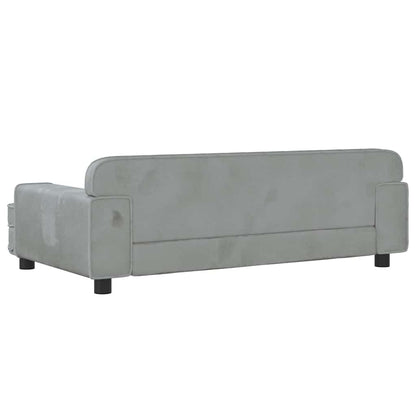 Hundbädd ljusgrå 90x53x30 cm sammet