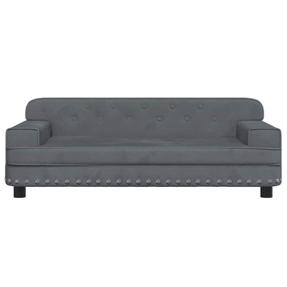 Hundbädd mörkgrå 90x53x30 cm sammet