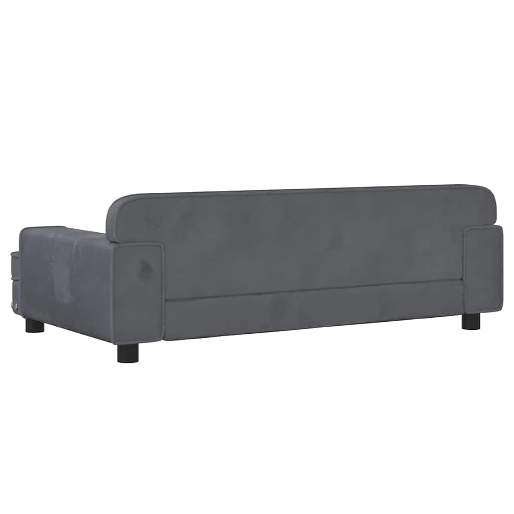 Hundbädd mörkgrå 90x53x30 cm sammet