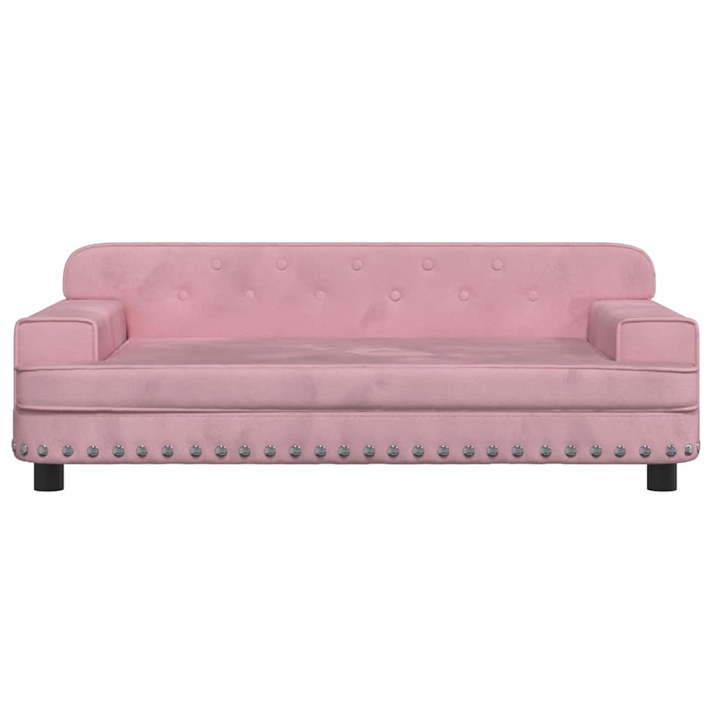 Hundbädd rosa 90x53x30 cm sammet