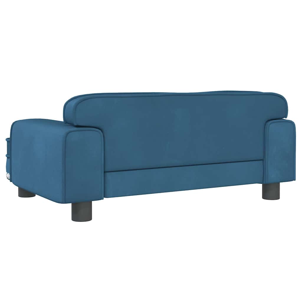Hundbädd blå 70x45x30 cm sammet