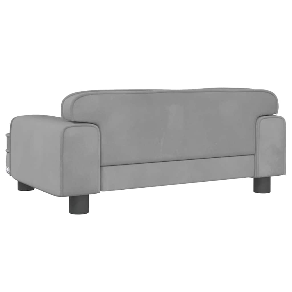 Hundbädd ljusgrå 70x45x30 cm sammet