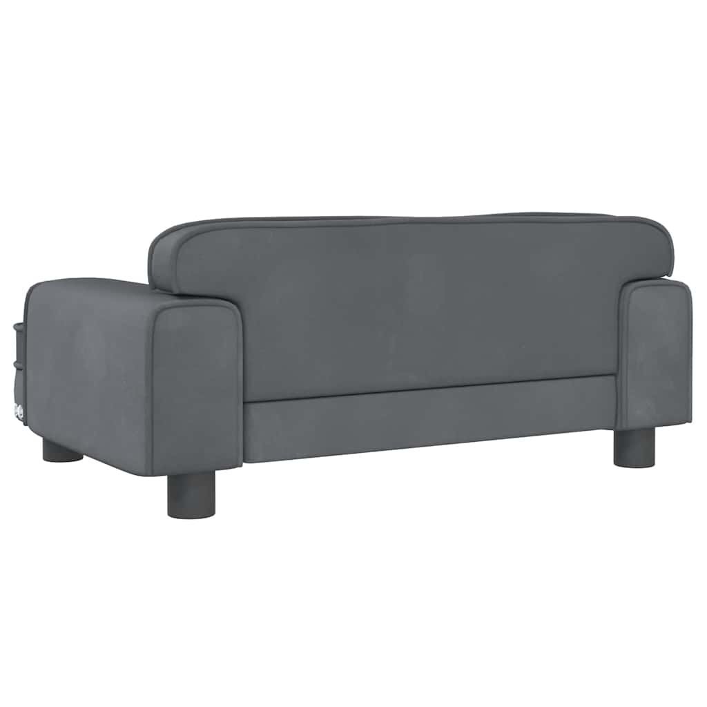 Hundbädd mörkgrå 70x45x30 cm sammet