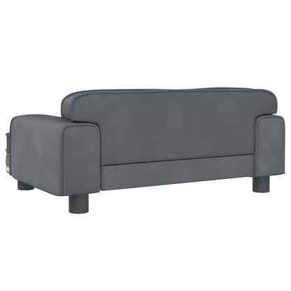Hundbädd mörkgrå 70x45x30 cm sammet
