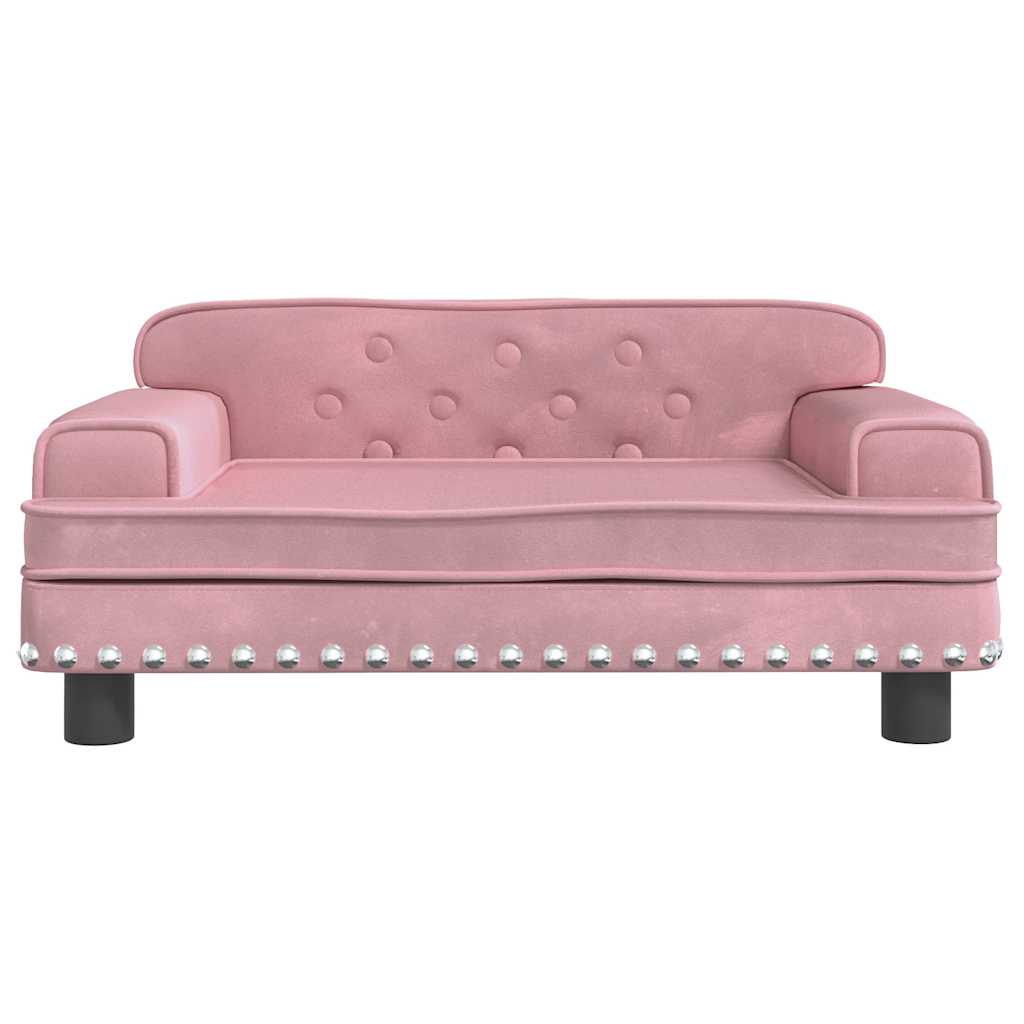Hundbädd rosa 70x45x30 cm sammet