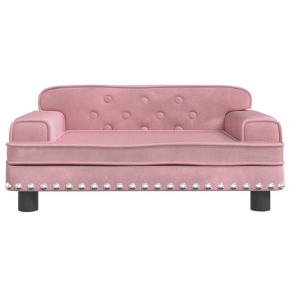 Hundbädd rosa 70x45x30 cm sammet