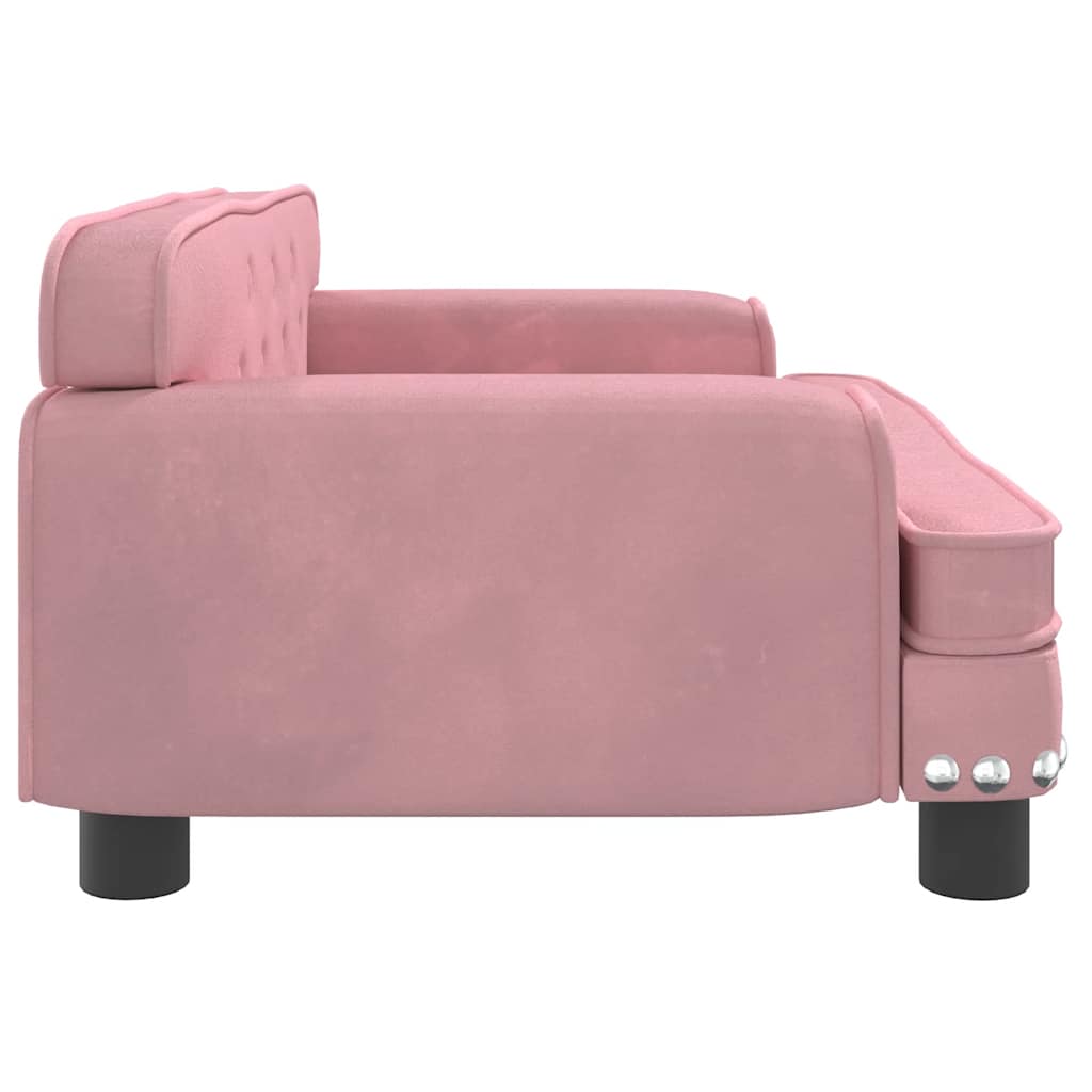 Hundbädd rosa 70x45x30 cm sammet