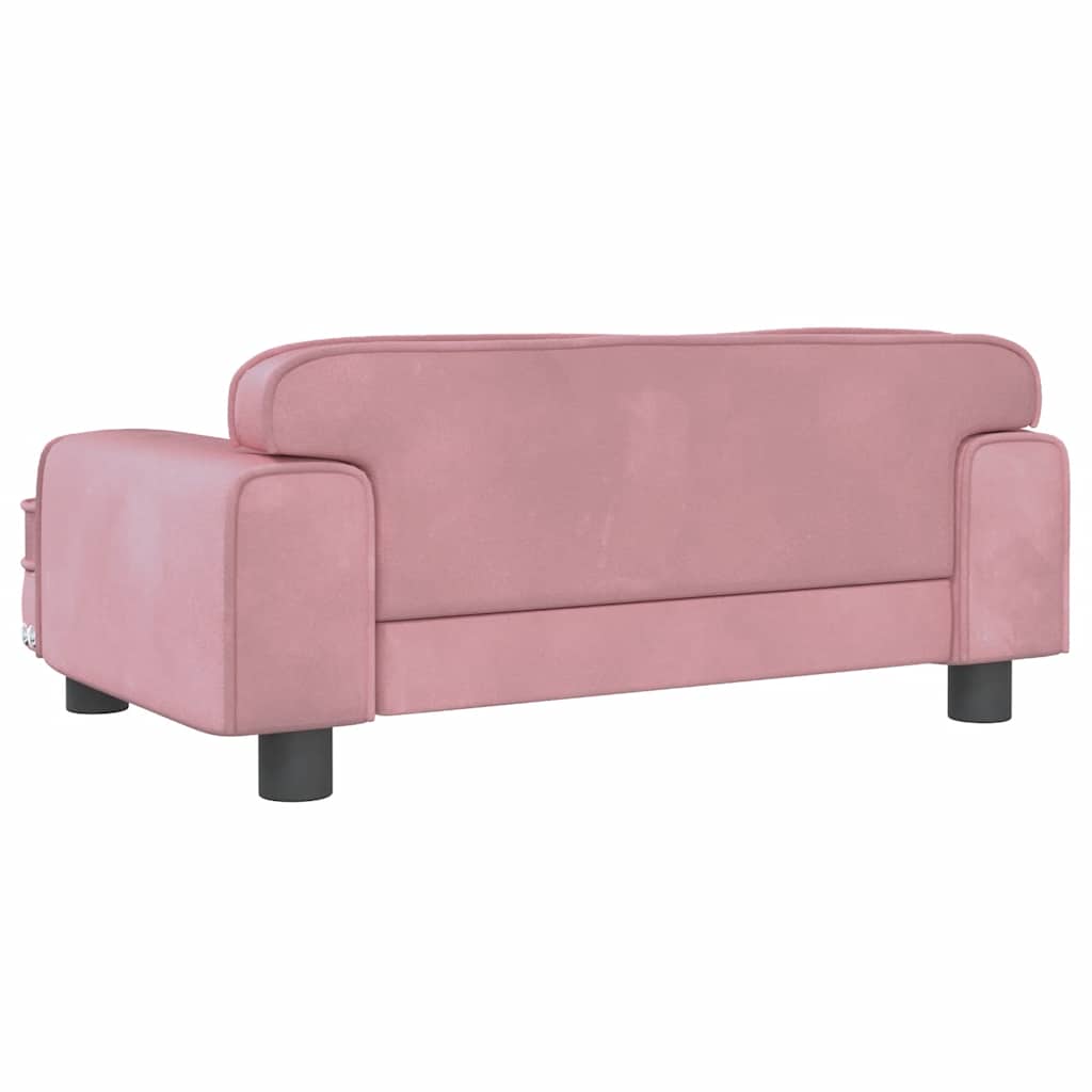 Hundbädd rosa 70x45x30 cm sammet