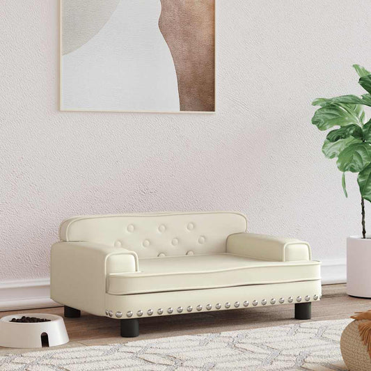 Hundsäng Hundbädd gräddVit 70x45x30 cm konstläder