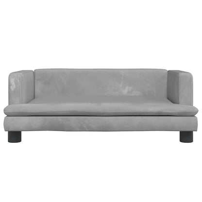 Hundbädd ljusgrå 80x45x30 cm sammet