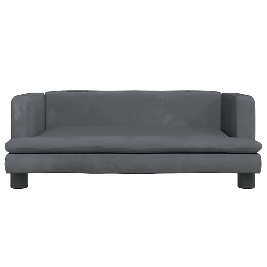 Hundbädd mörkgrå 80x45x30 cm sammet