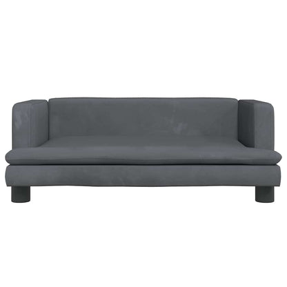 Hundbädd mörkgrå 80x45x30 cm sammet