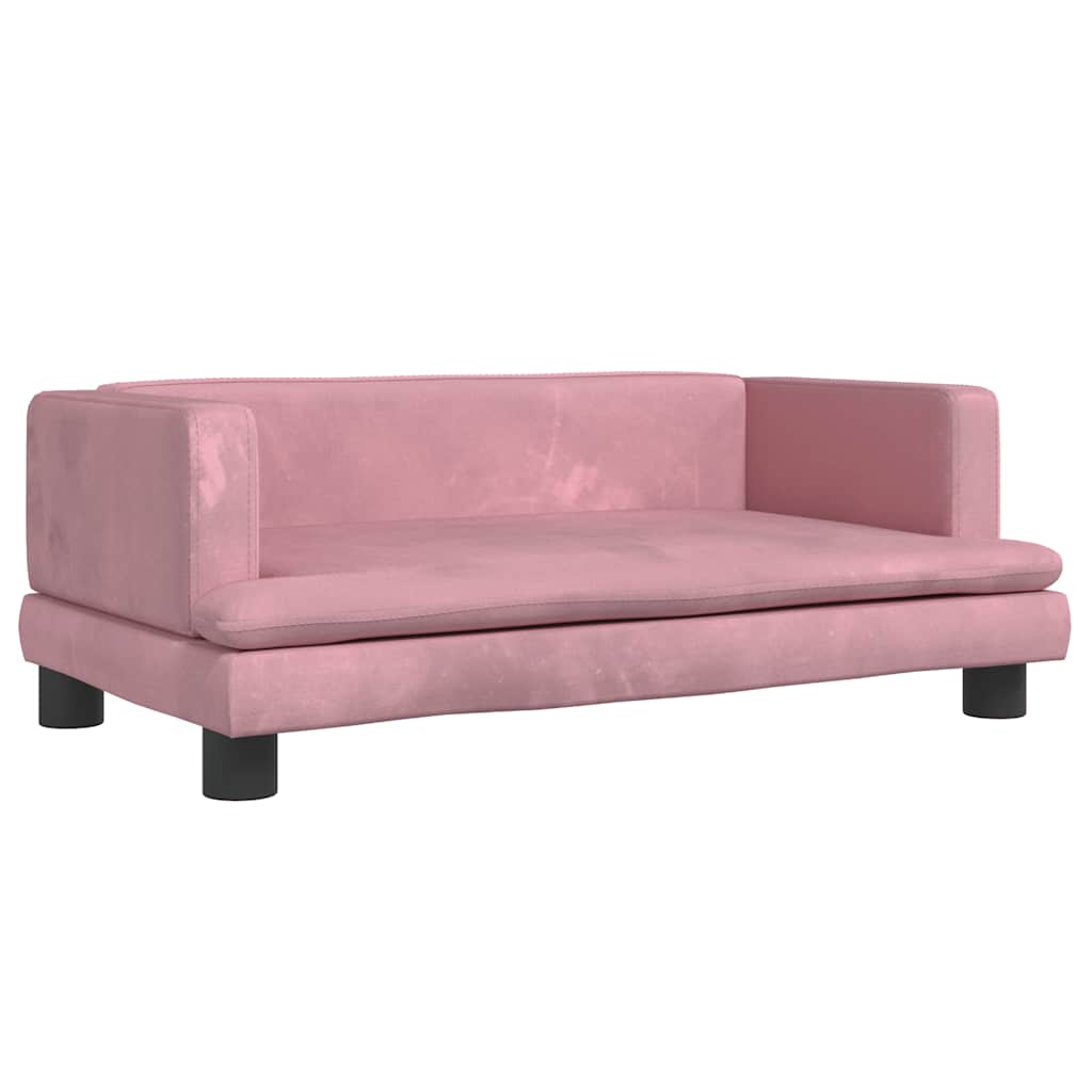 Hundbädd rosa 80x45x30 cm sammet