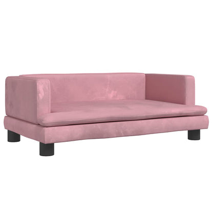 Hundbädd rosa 80x45x30 cm sammet