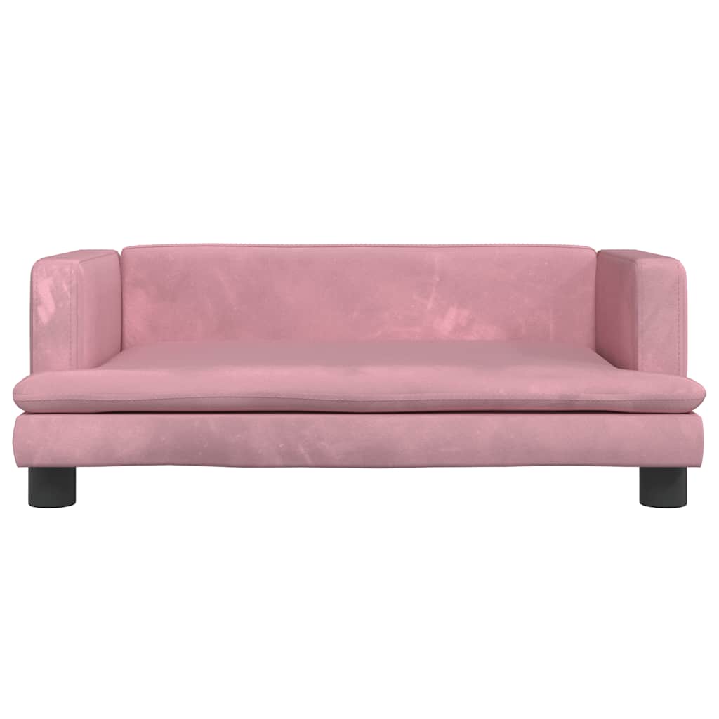 Hundbädd rosa 80x45x30 cm sammet