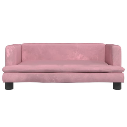 Hundbädd rosa 80x45x30 cm sammet
