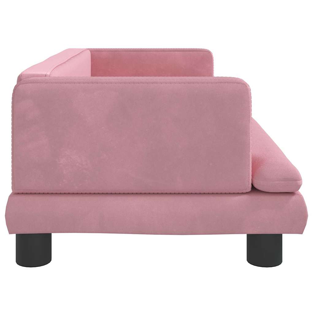 Hundbädd rosa 80x45x30 cm sammet