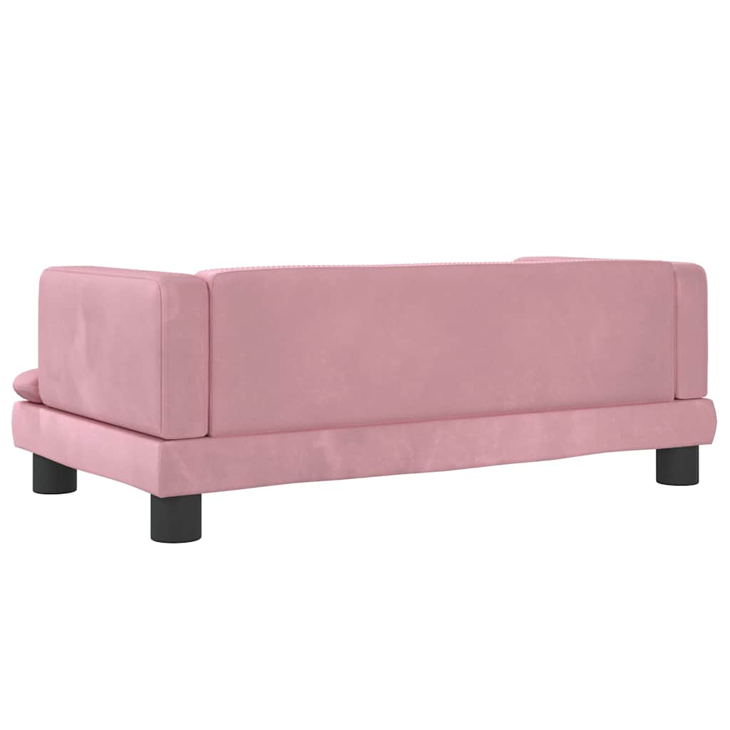 Hundbädd rosa 80x45x30 cm sammet