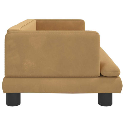 Hundbädd brun 80x45x30 cm sammet
