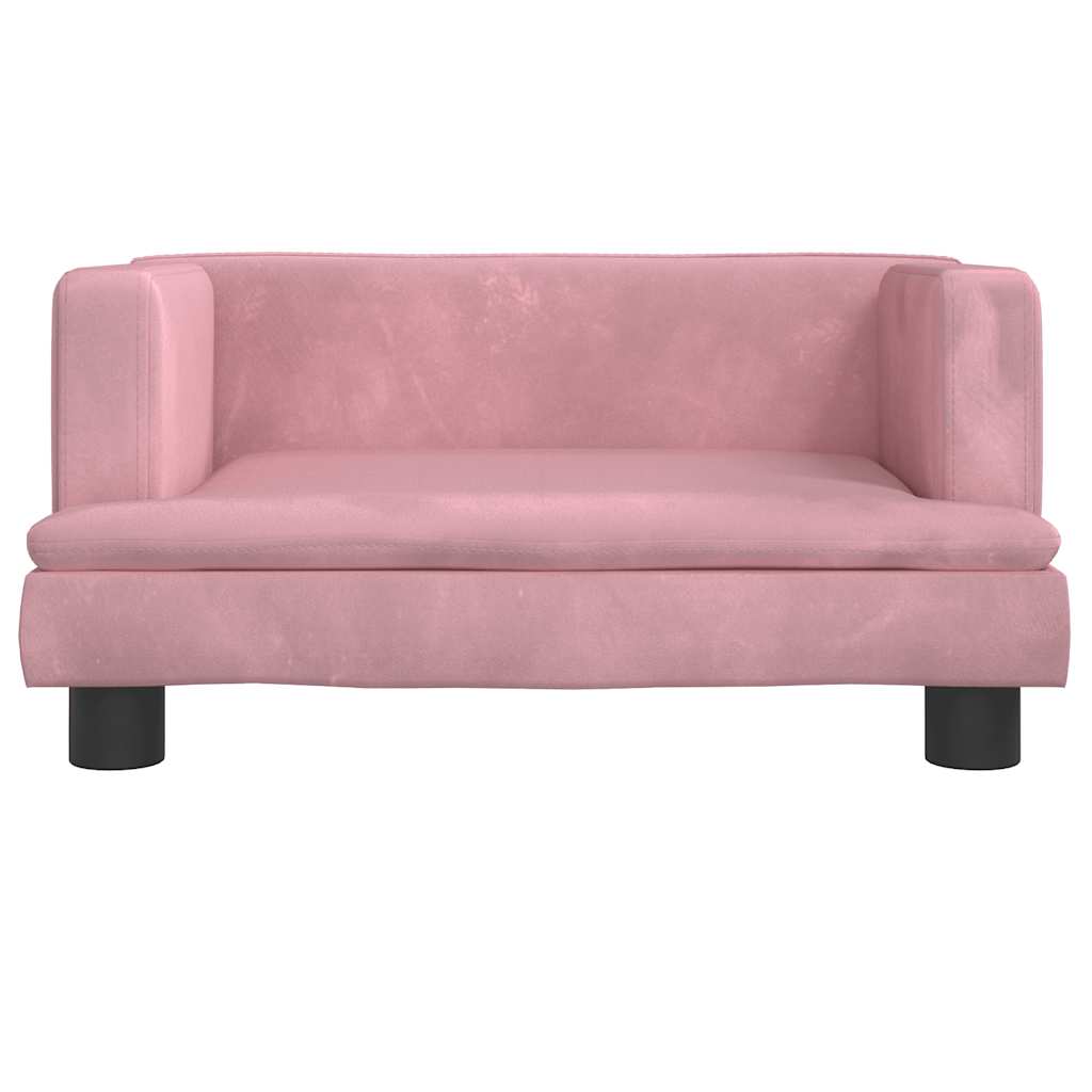 Hundbädd rosa 60x40x30 cm sammet