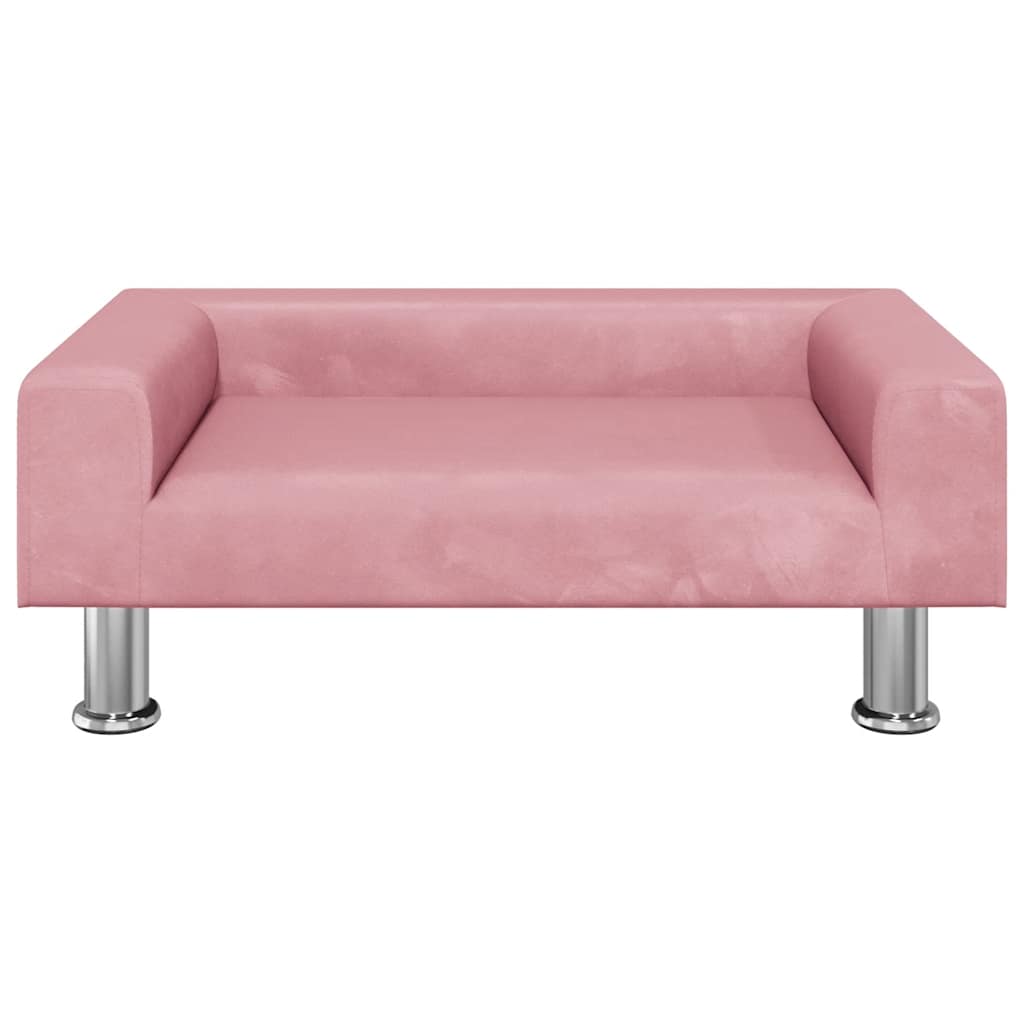 Hundbädd rosa 70x45x26,5 cm sammet