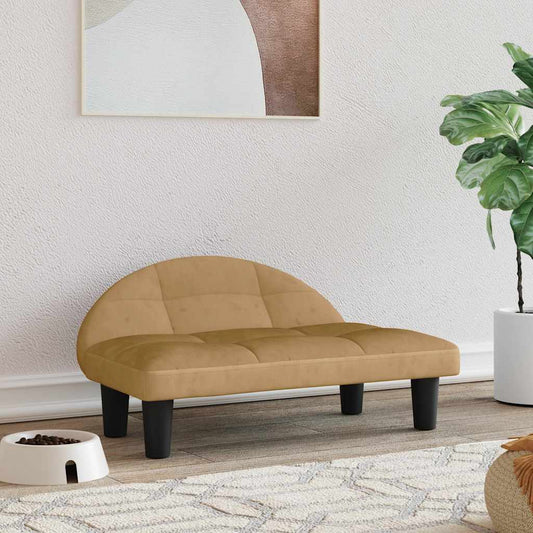 Hundsäng Hundbädd Brun 70x52x30 cm sammet