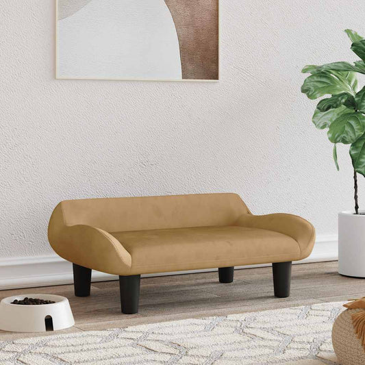 Hundsäng Hundbädd Brun 70x40x24 cm sammet