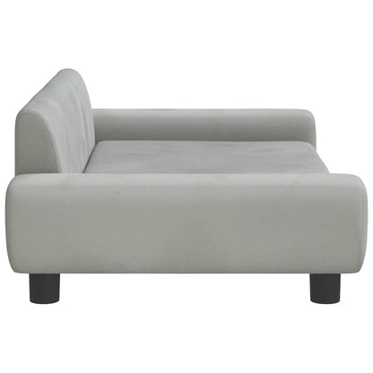 Hundbädd ljusgrå 100x54x33 cm sammet
