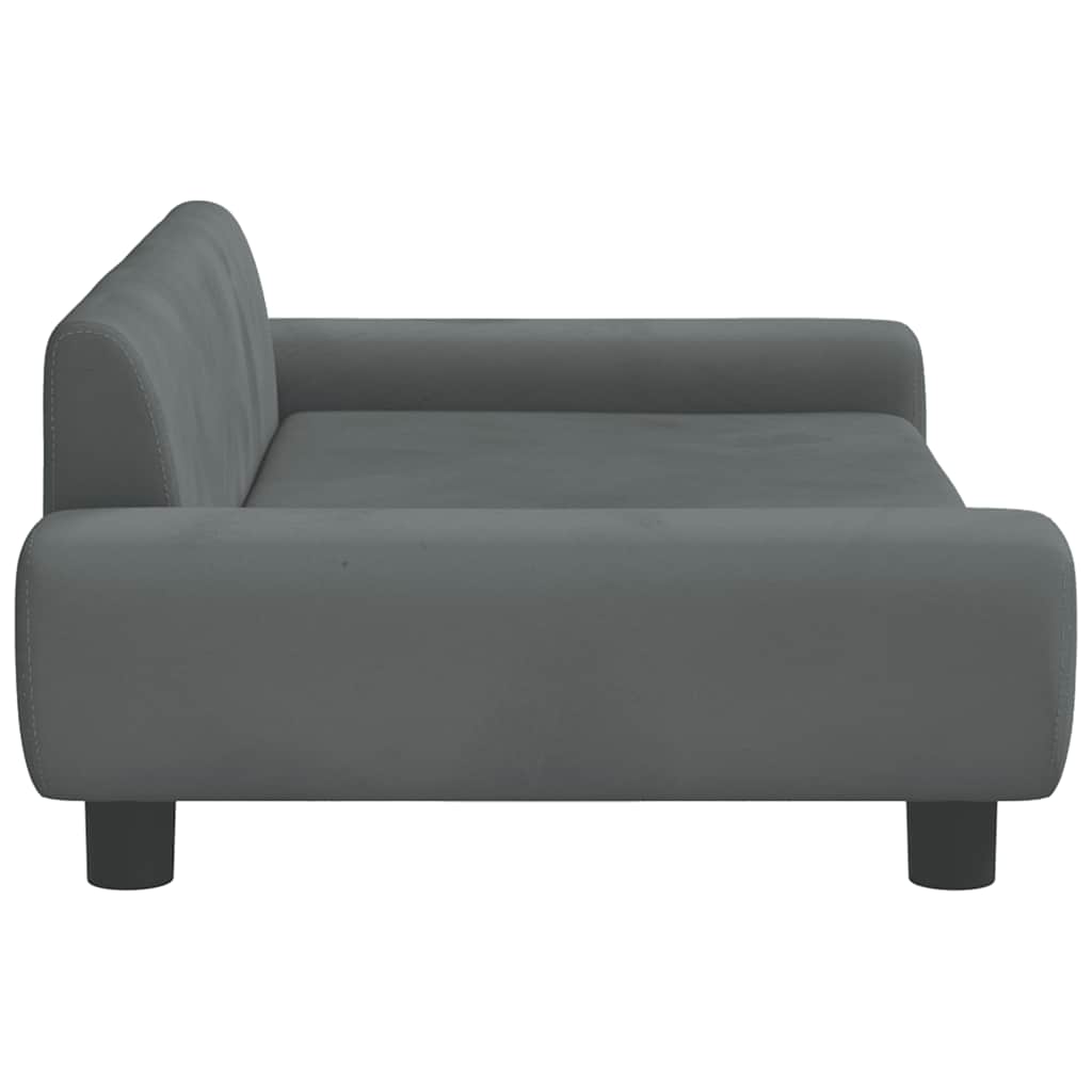Hundbädd mörkgrå 100x54x33 cm sammet