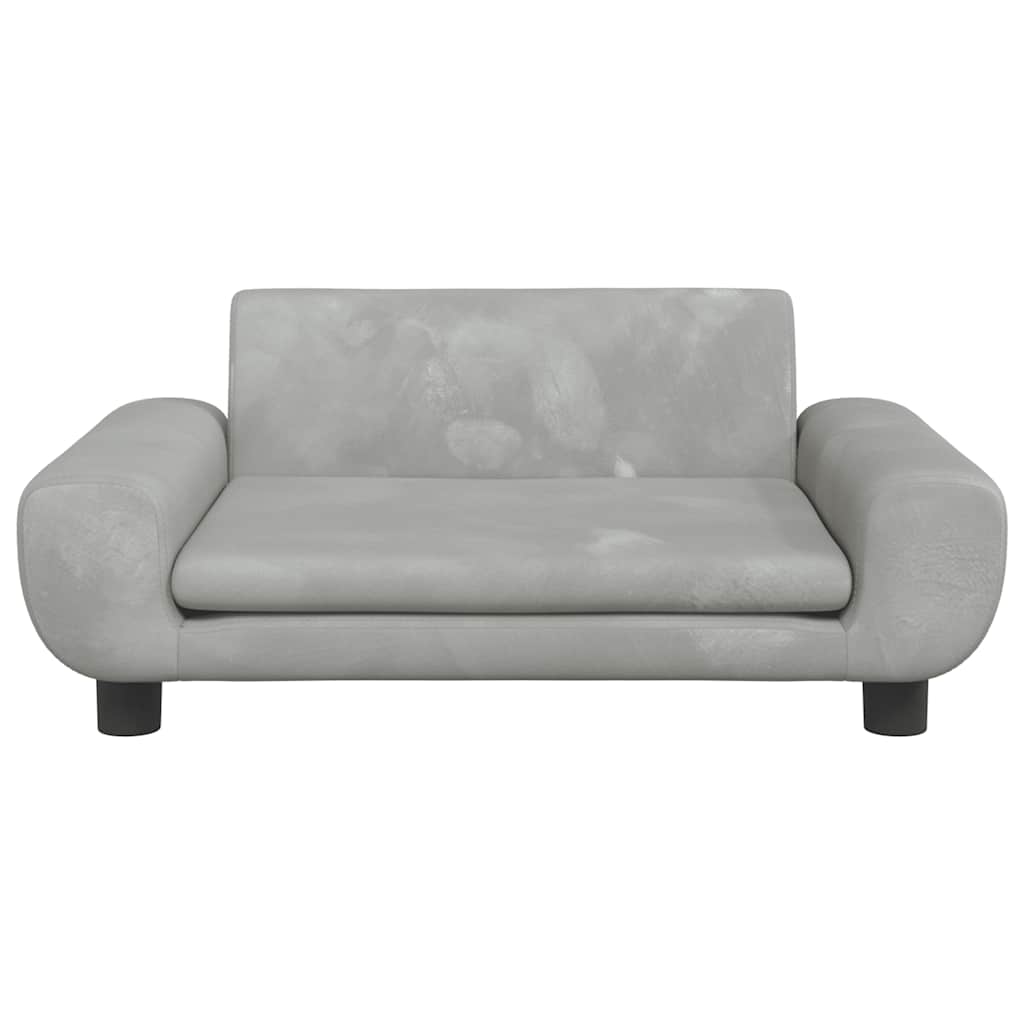 Hundbädd ljusgrå 70x45x33 cm sammet