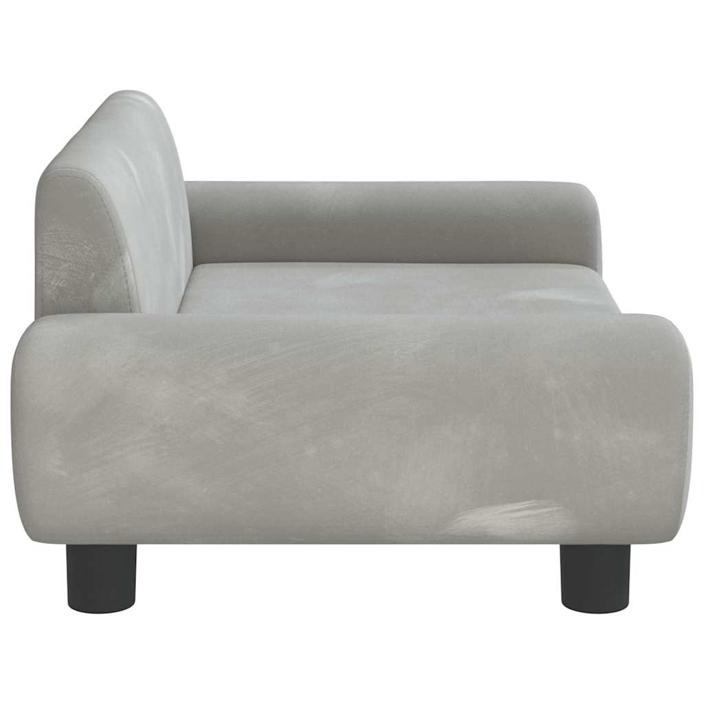 Hundbädd ljusgrå 70x45x33 cm sammet