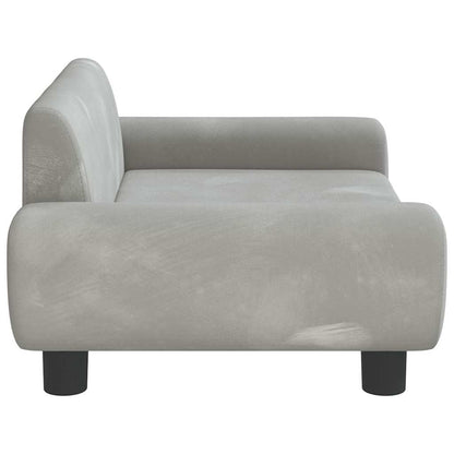 Hundbädd ljusgrå 70x45x33 cm sammet
