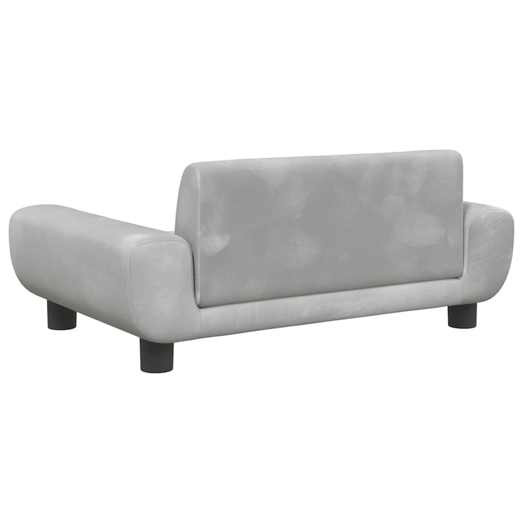 Hundbädd ljusgrå 70x45x33 cm sammet
