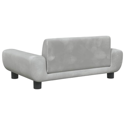 Hundbädd ljusgrå 70x45x33 cm sammet