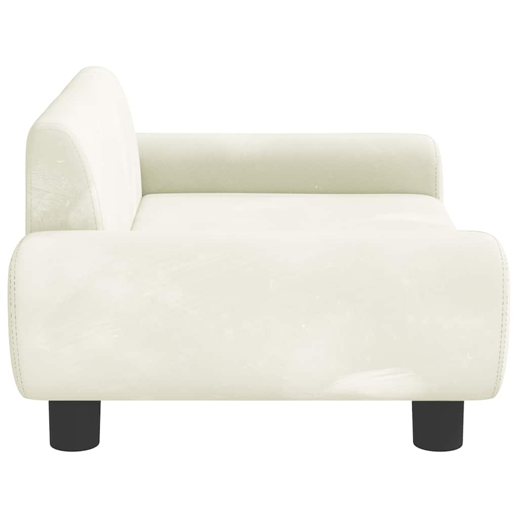 Hundbädd gräddvit 70x45x33 cm sammet
