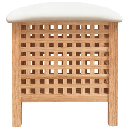 Tvättkorg Badrumspall 48x47,5x52 cm massivt valnötsträ